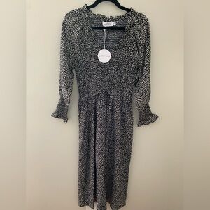 Petal & Pup Black and White Long Sleeve Dress